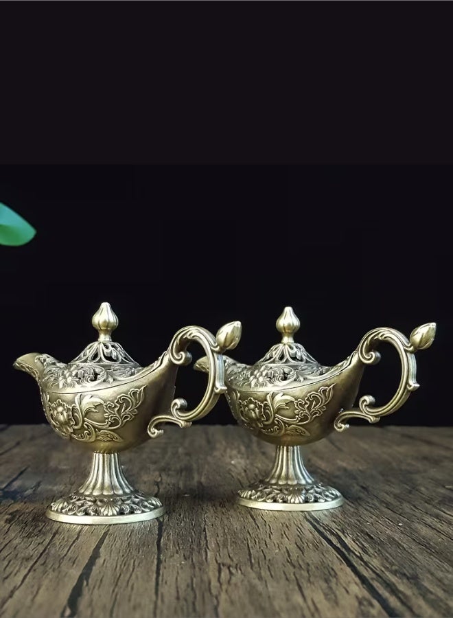 aeen 1pc Genie Lamp Incense Burner, Arabic-Style Incense Smoke Diffuser, Decorative Wishing Lamp Desktop Ornament, Islamic Home Decor, Eid Al-Fitr and Eid Al-Adha Gift - Image 5