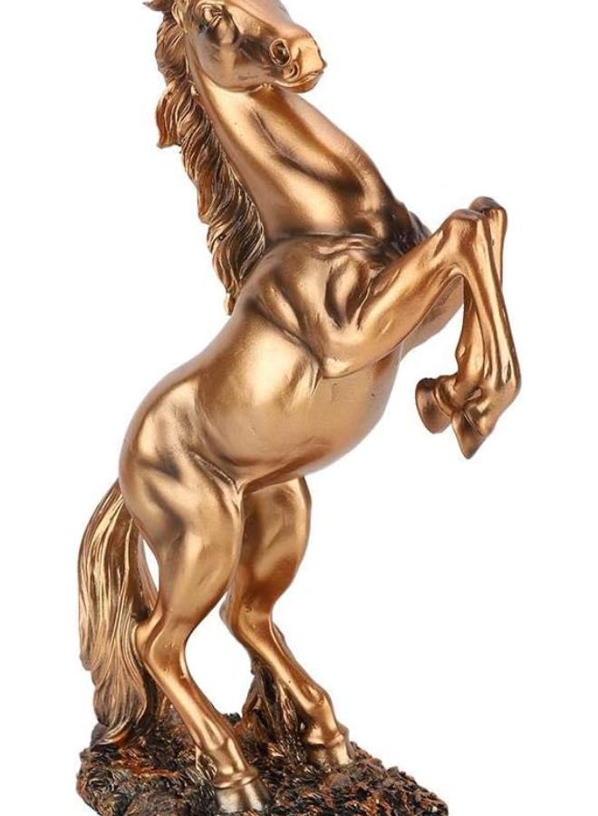 Eco-Friendly Resin Lucky Gifts Horse Statue Sculpture, White/Copper Horse Standing Statue, for Office Decor for Home Decor(bs-021 Copper Color)  - Image 2