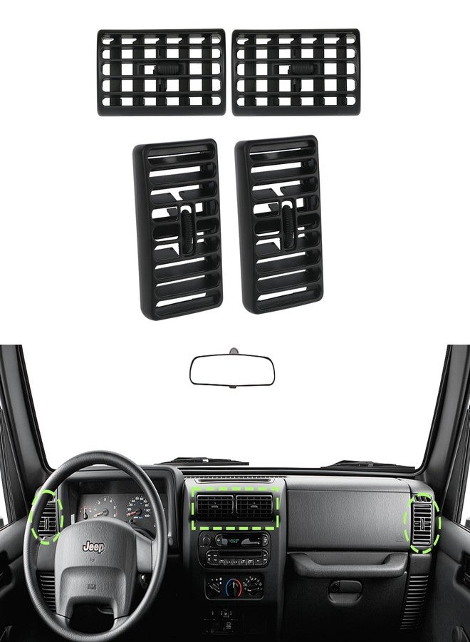 omoZone 4Pcs Dashboard Air Duct Vent AC Heater Louver Outlet Grille Compatible with 2003-2006 Jeep Wrangler TJ Replaces 5FS10DX9 5DP55TAZ - Image 4