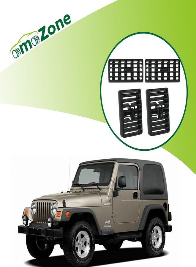 omoZone 4Pcs Dashboard Air Duct Vent AC Heater Louver Outlet Grille Compatible with 2003-2006 Jeep Wrangler TJ Replaces 5FS10DX9 5DP55TAZ - Image 2