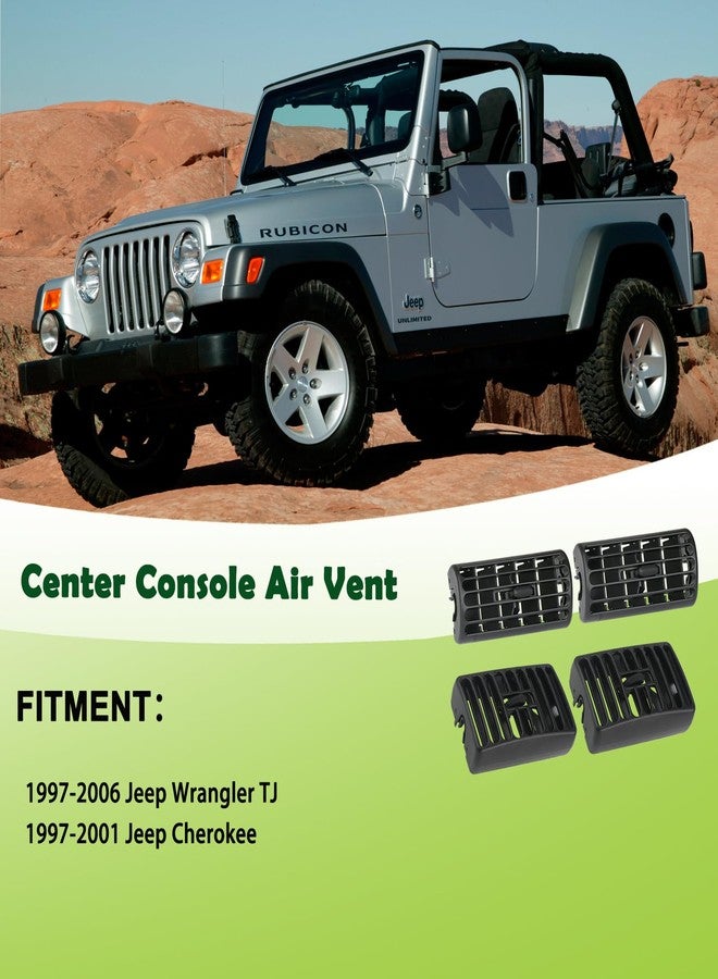omoZone 4Pcs Dashboard Air Duct Vent AC Heater Louver Outlet Grille Compatible with 2003-2006 Jeep Wrangler TJ Replaces 5FS10DX9 5DP55TAZ - Image 3