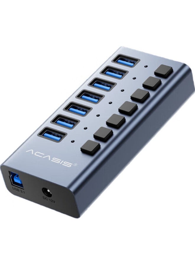 Acasis Usb 3.1 Hub, 7-Port Expansion Dock, 10G Converter Hub, Extension Cable, Compatible With Apple Mac Laptops, Expansion Dock Hs-707Mg 10Gbps - Image 1