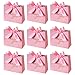 DECHISY 24Pack Small Thank You Party Favor Bags Treat Boxes with Rose Red Bow Ribbon Pink Pattern Paper Gift Bags Bulk for Wedding Baby Shower Business Party Supplies - Image 1