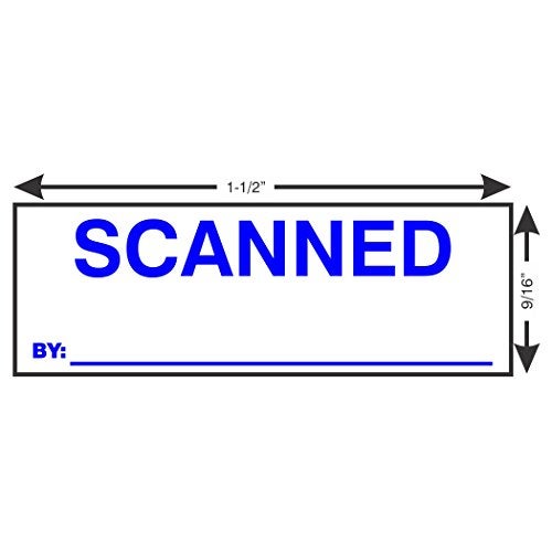 Supply360 AS-IMP1122B - Scanned Stamp with By: Line, Blue Ink, Heavy Duty Commerical Self-Inking Rubber Stamp, 9/16" x 1-1/2" Impression - Image 2