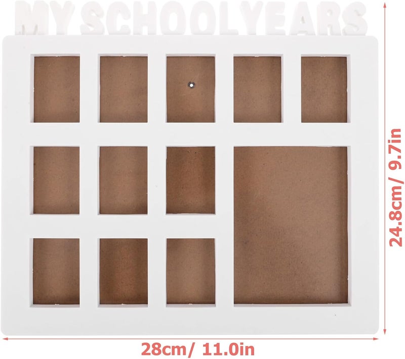 School Years Picture Display Frame White Collage Photo Holder Day Frame Growth Record Wall Tabletop Decoration - Image 2