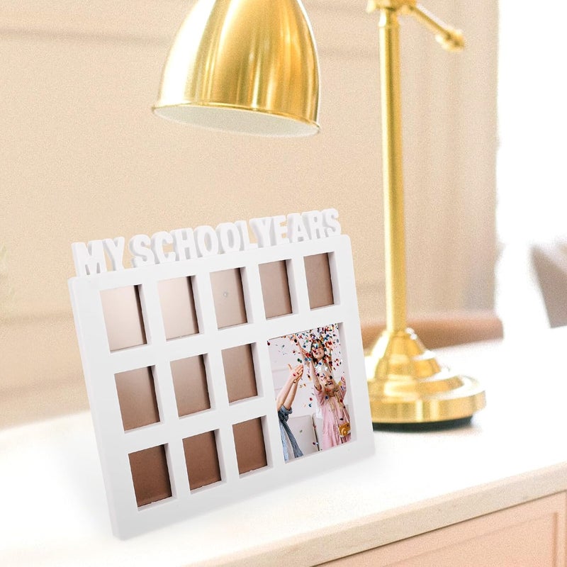 School Years Picture Display Frame White Collage Photo Holder Day Frame Growth Record Wall Tabletop Decoration - Image 5