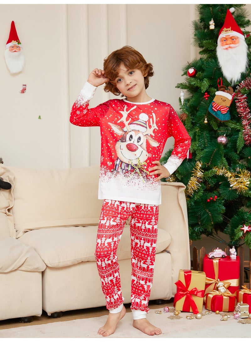 VUCATIN بيجامات عائلية متناسقة لعيد الميلاد للأطفال، ملابس متناسقة للعطلات، بيجامات بأكمام طويلة للوالدين والأطفال للمنزل، مناسبة للنساء والرجال والأطفال والحيوانات الأليفة (أطفال) - Image 2