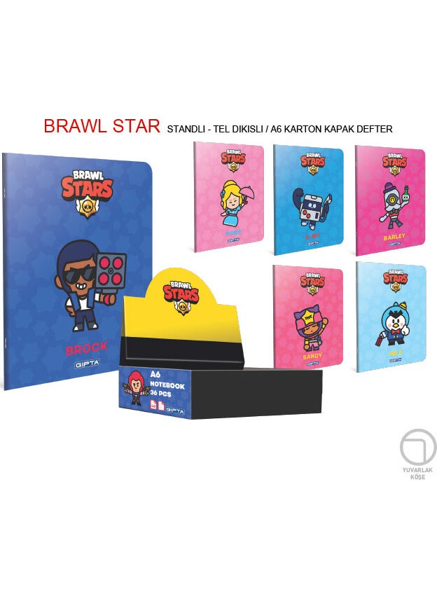 Gıpta Brawl Stars Cardboard Cover Wire Stitched A6 48 Sheets Lined Notebook 