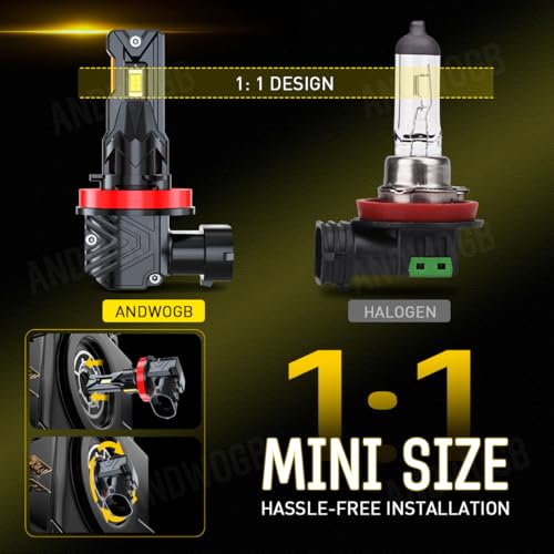 ANDWOGB Lights Compatible for Chevy Impala Light Bulbs for Off road Use, Years: 2006 2007 2008 2009 2010 2011 2012 2013, 48000 Lumens 800% Brightness, Pack of 4 - Image 2