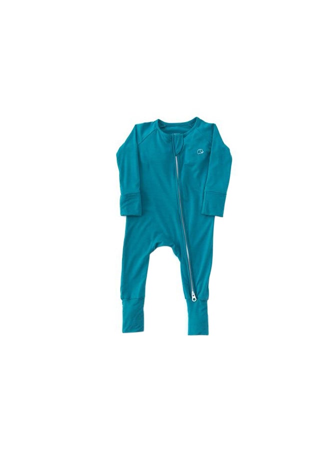 انفي بيبي رومبر بسحاب عضوي من أنفي بيبي، أزرق داكن، % خيزران % سباندكس، - أشهر - Image 1