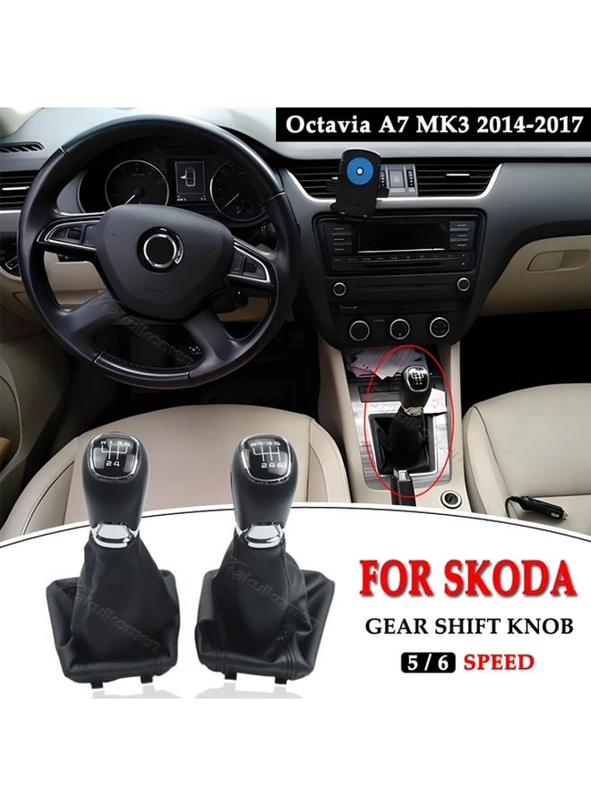 Manual 6 Speed Shifter Knob For Skoda Octavia 2014 2017 A7 Mk3 Automotive Part - Image 1