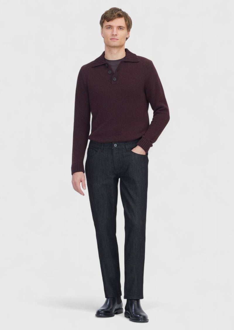RAMSEY Black Slim Fit Denim Cotton Blended Trousers - Image 2