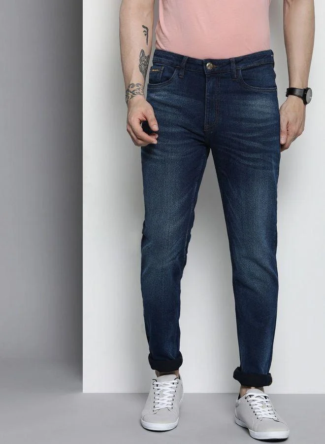 Men Slim Fit Solid Mid-Rise Stretchable Jeans