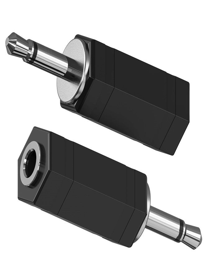 RFAdapter 2 Pack 3.5mm Mono to Stereo Adapter - 1/8" Mono Male Plug to TRS Stereo Female Jack for Radio, Headphone - Image 1