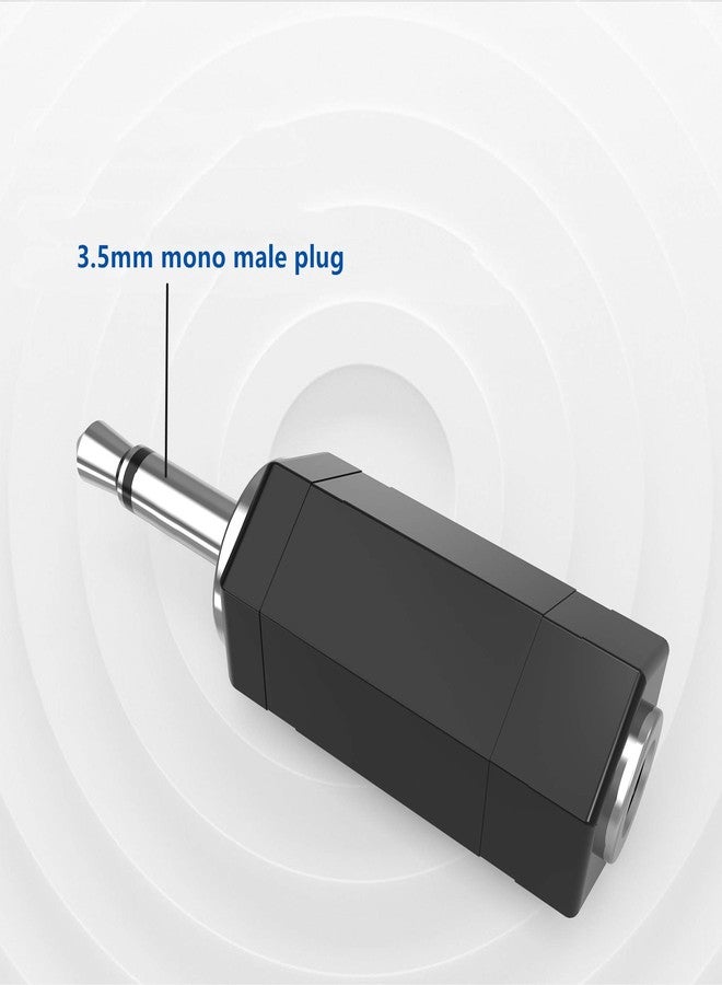 RFAdapter 2 Pack 3.5mm Mono to Stereo Adapter - 1/8" Mono Male Plug to TRS Stereo Female Jack for Radio, Headphone - Image 3