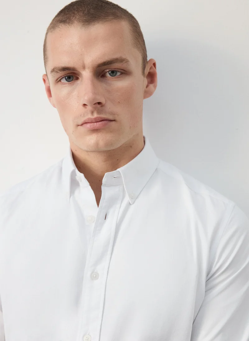 Mango Man 01-BLANCO 100% Cotton Oxford Shirt for Men | Best Price UAE