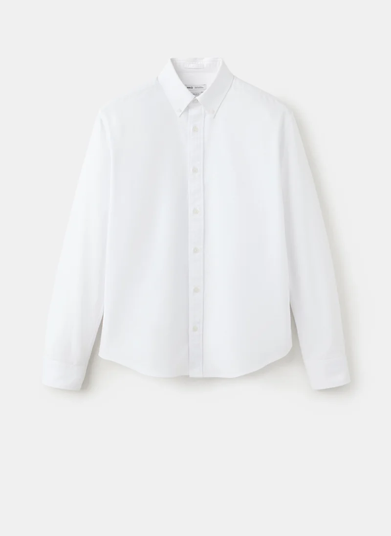 Mango Man 01-BLANCO 100% Cotton Oxford Shirt for Men | Best Price UAE