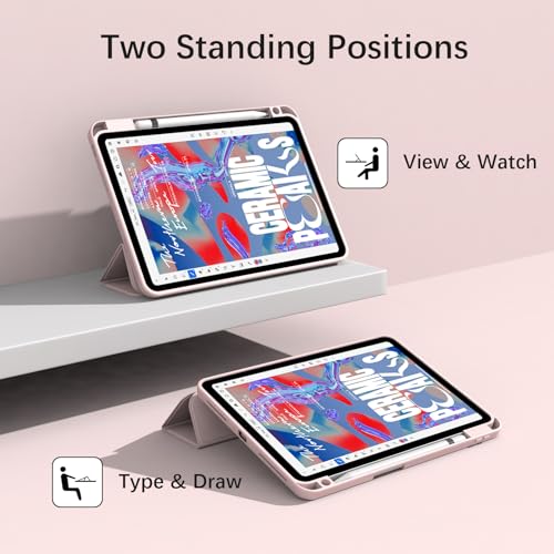 Divufus Case for iPad Pro 11 inch 4th/3rd/2nd Generation, Lightweight Slim Auto Sleep/Wake Smart Cover Soft TPU Back Case with Pencil Holder for iPad Pro 11" 2022/2021/2020, Pink - Image 5