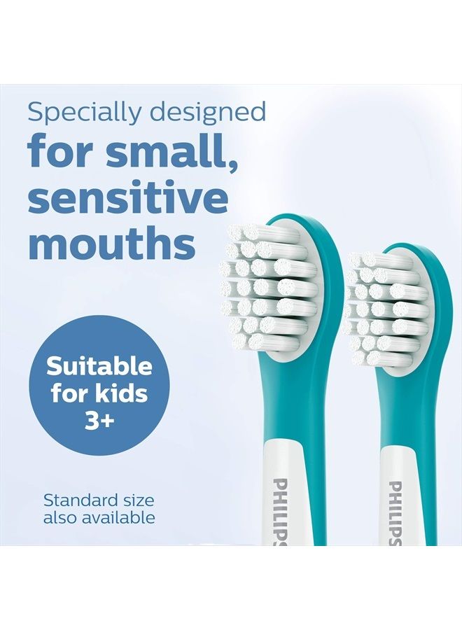 Philips Philips Sonicare for Kids 3+ Genuine Replacement Toothbrush Heads, 2 Brush Heads, Turquoise and White, Compact, HX6032/94 - Image 4