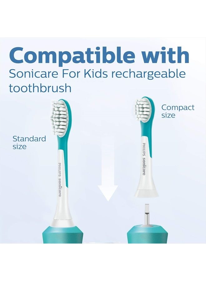 Philips Philips Sonicare for Kids 3+ Genuine Replacement Toothbrush Heads, 2 Brush Heads, Turquoise and White, Compact, HX6032/94 - Image 5