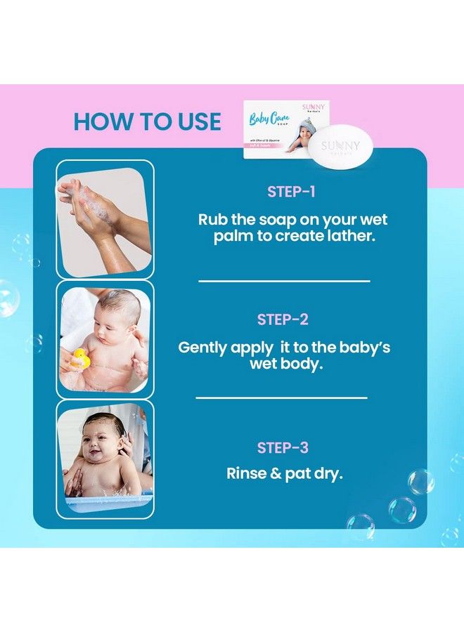Sunny صابون الأطفال (صابون العناية بالأطفال) لبشرة الأطفال الناعمة ؛ صابون أطفال لطيف ؛ 100% نباتي ؛ خالي من القلويات ؛ فوائد زيت الزيتون وزبدة الشيا وفيتامين E ؛ 75 جرام - Image 4