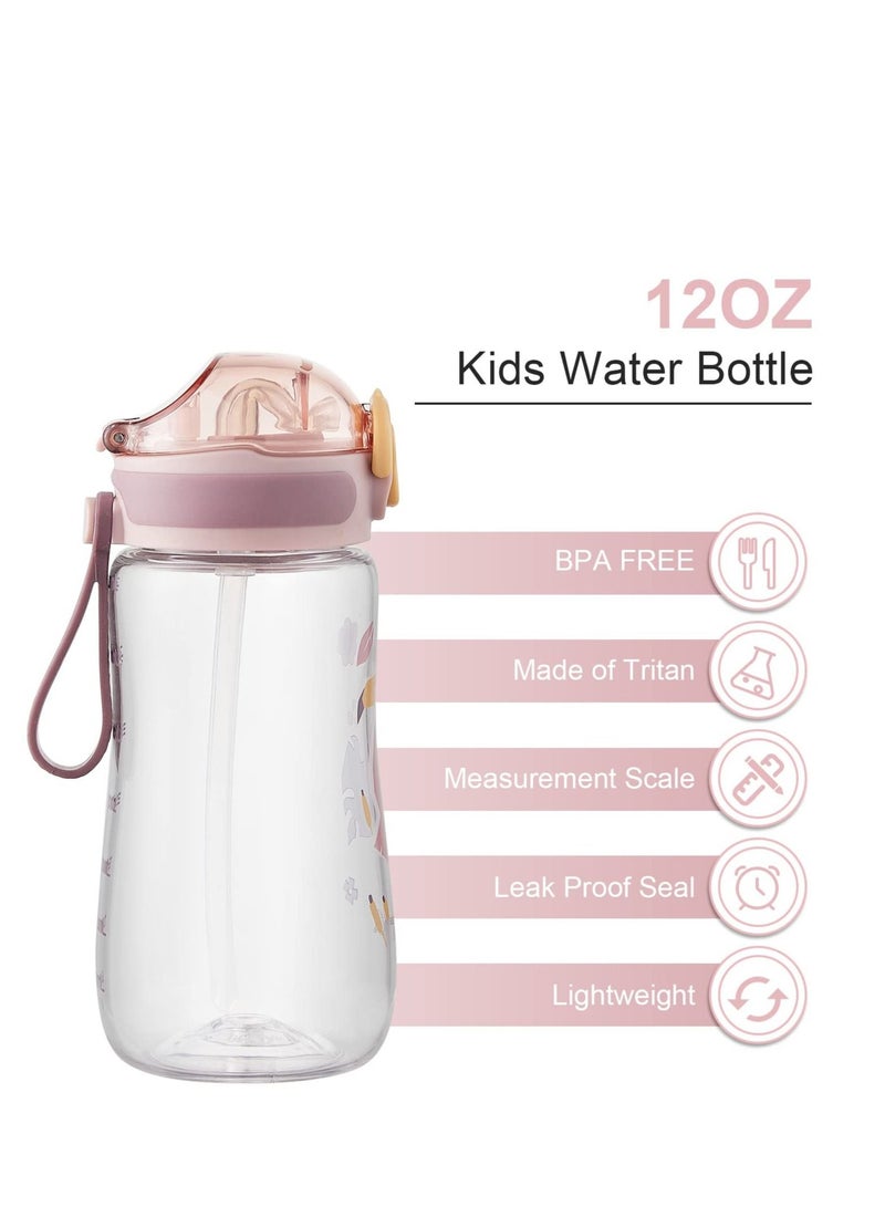 واي آند دي Kids Water Bottle with Straw 350ml, Leak Proof BPA Free 12oz Toddler Drinking for Boys and Girls to Schools, Travel Hiking (Pink) - Image 5