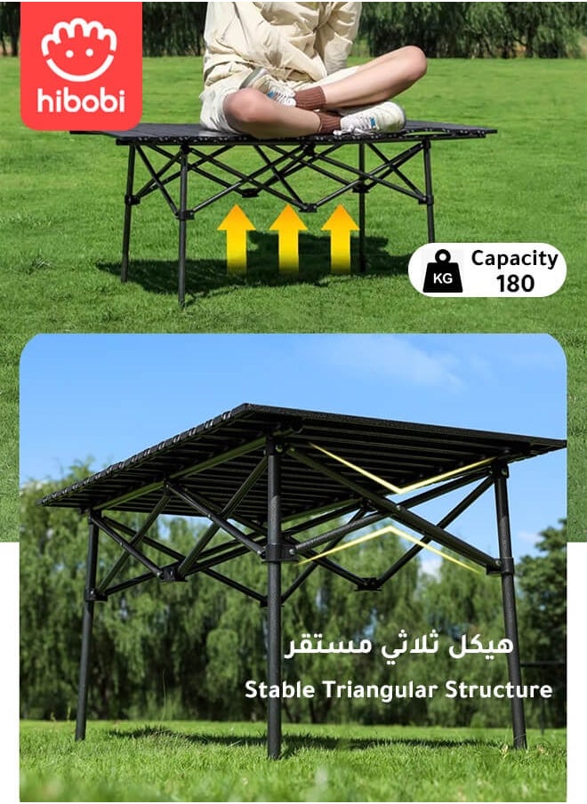 hibobi Folding Camping Table Portable Picnic Table for Outdoor Camping Picnic 95x55x50cm  - Image 2