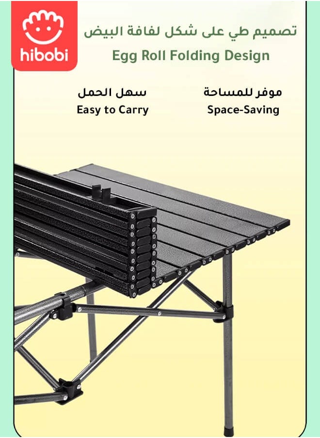 hibobi Folding Camping Table Portable Picnic Table for Outdoor Camping Picnic 95x55x50cm  - Image 3