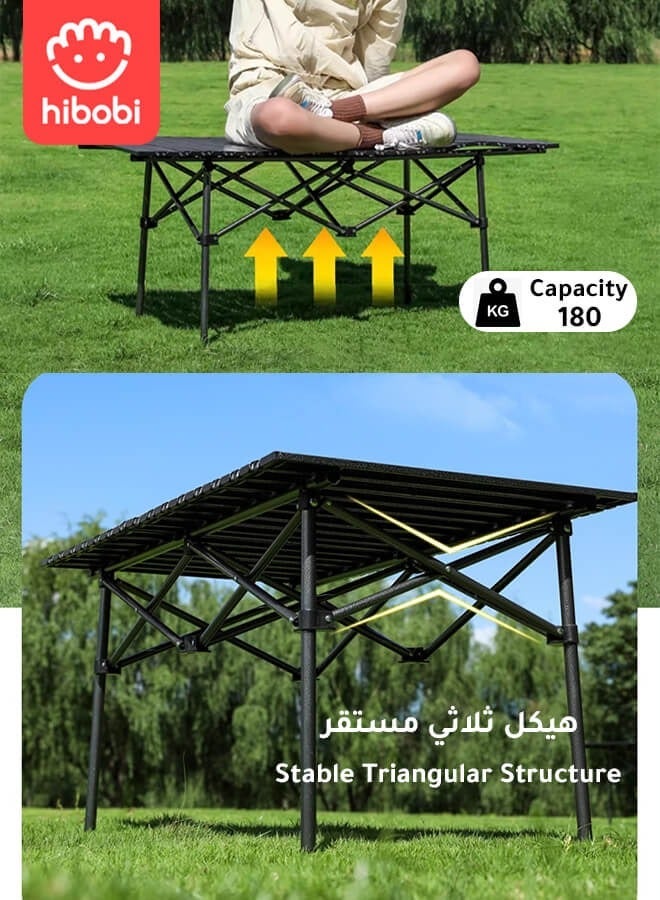 هيبوبي للطي طاولة التخييم في الهواء الطلق طاولة التخييم المحمولة 95 * 55 * 50 سم - Image 2