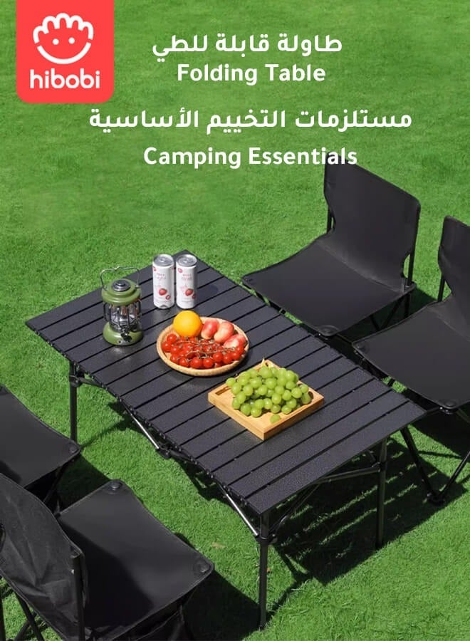 هيبوبي للطي طاولة التخييم في الهواء الطلق طاولة التخييم المحمولة 95 * 55 * 50 سم - Image 1