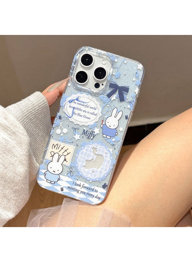Suitable For Apple 16 Large Hole Miffy Cute Summer Mobile Phone Case For Girls Iphone15 Cartoon Transparent Protective Cover 14