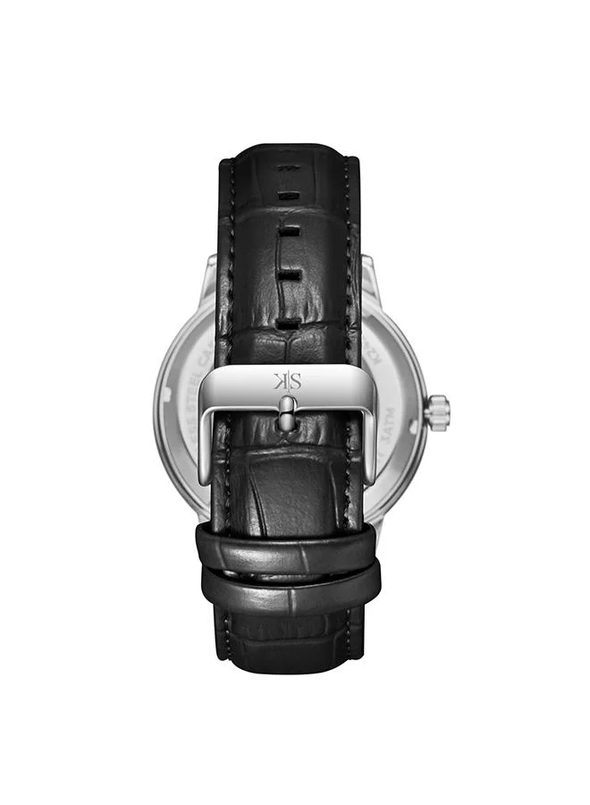 KENNETH SCOTT Men's Leather  Automatic  Watch K24323-SLBBK - 43.5 mm