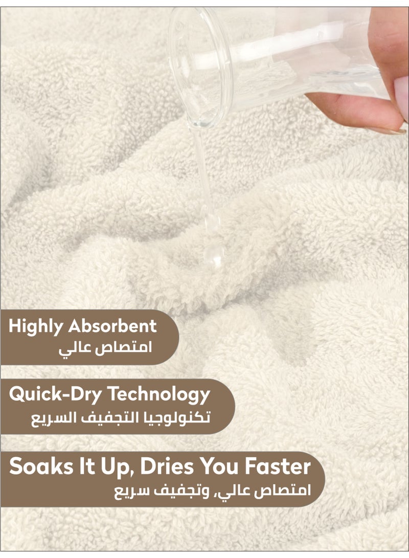 Donetella Premium 100 % Combed Cotton 2-Pcs Hand Towel Set (50 X 90 CM) 600 GSM Super Soft Hand Towel, Highly Absorbent, Quick Dry,Best Towel for Bathroom, Spa And Hotel,White - Image 4