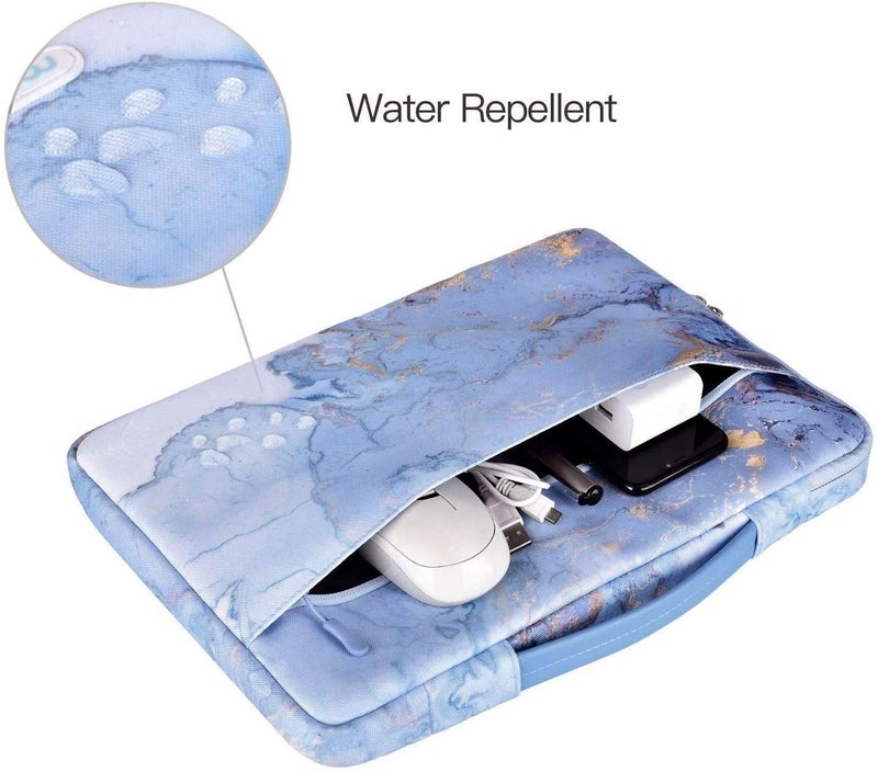 MOCA Waterproof Nylon Exterior with Soft Velvety Interior Sleeve Bag Pouch Carry Case for 13.3" 13" inch Laptops, MacBook - Blue Marble 13.3 inch - Image 3