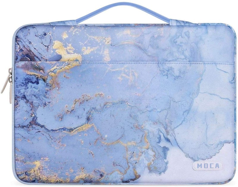 MOCA Waterproof Nylon Exterior with Soft Velvety Interior Sleeve Bag Pouch Carry Case for 13.3" 13" inch Laptops, MacBook - Blue Marble 13.3 inch - Image 1