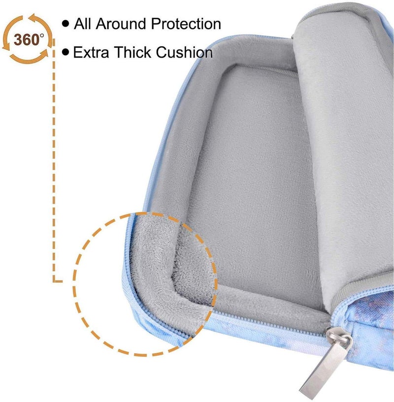 MOCA Waterproof Nylon Exterior with Soft Velvety Interior Sleeve Bag Pouch Carry Case for 13.3" 13" inch Laptops, MacBook - Blue Marble 13.3 inch - Image 2