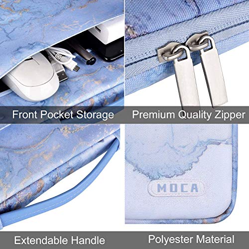 MOCA Waterproof Nylon Exterior with Soft Velvety Interior Sleeve Bag Pouch Carry Case for 13.3" 13" inch Laptops, MacBook - Blue Marble 13.3 inch - Image 5