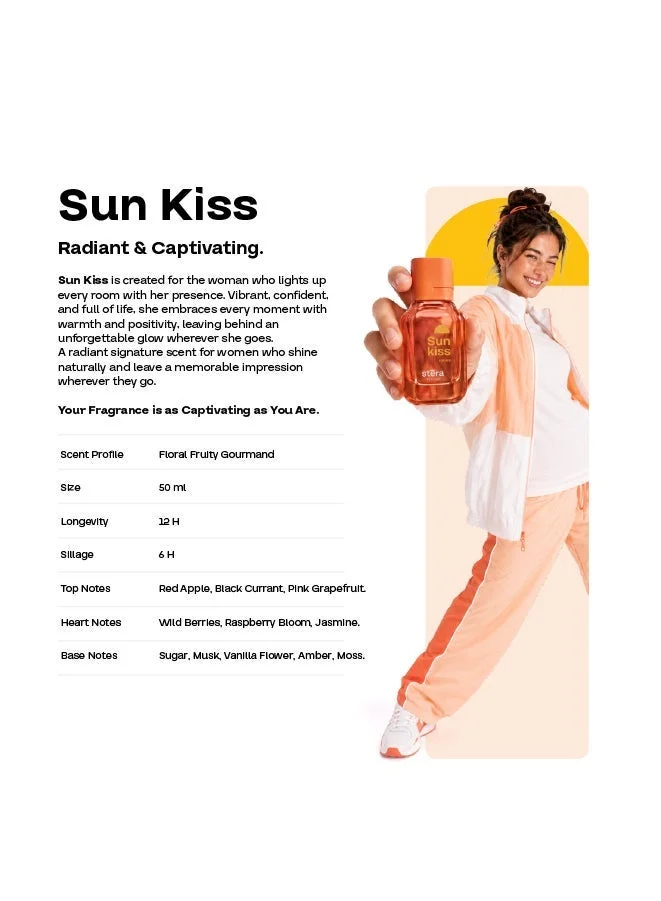Stera Perfume SUN KISS Perfume For Women | Eau De Parfum - 50ml | Long Lasting Floral Fruity Gourmand Scent | Premium Quality Travel Size Women's Fragrance