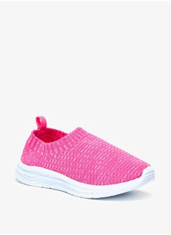 Girls Textured Slip-On Trainers with Pull Tabs