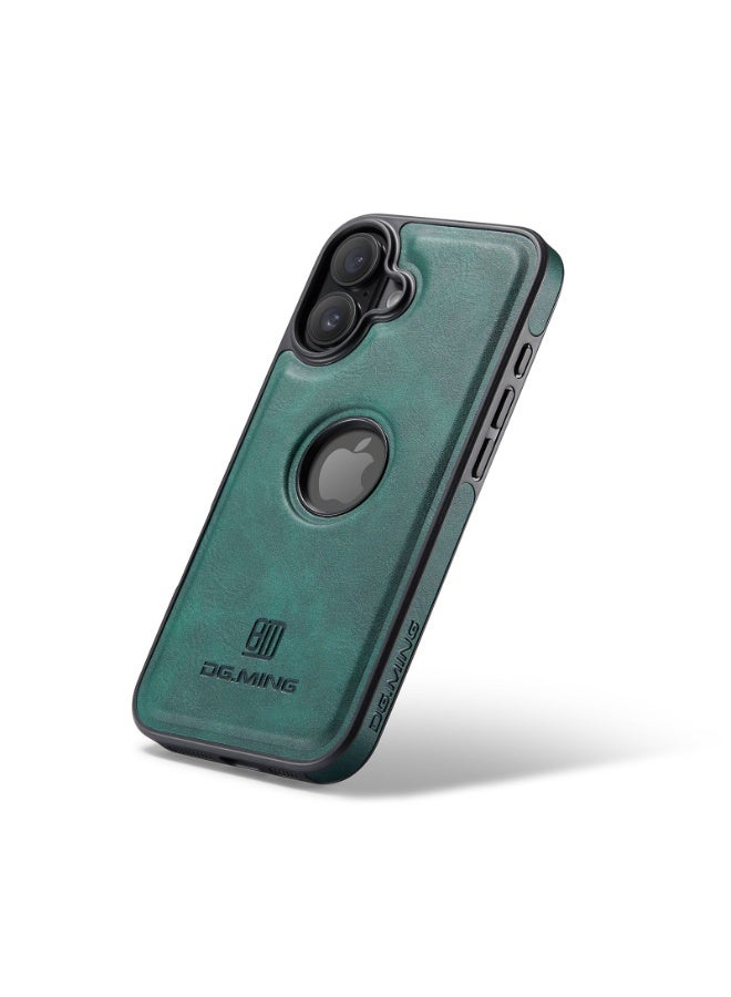 DGMING Case Cover Premium Leather Back with Logo CutOut Shockproof Compatible with  Iphone 17 (Green) - Image 1