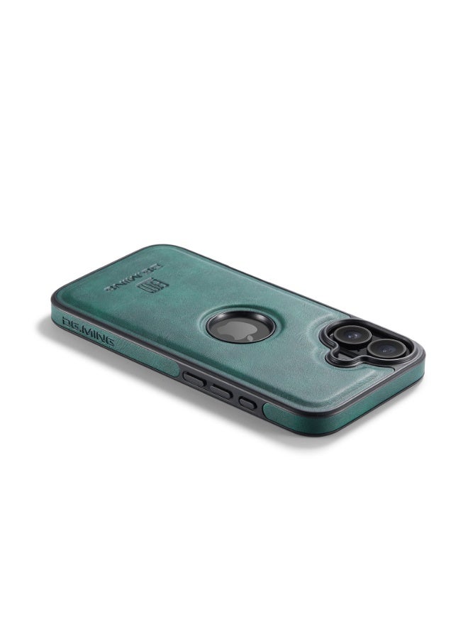 DGMING Case Cover Premium Leather Back with Logo CutOut Shockproof Compatible with  Iphone 17 (Green) - Image 5