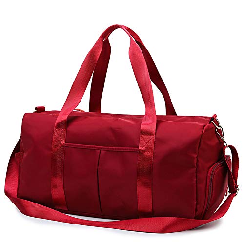 KARRESLY Sports Gym Bag for Women Travel Duffel Bag with Wet Pocket and Shoes Compartment for Training Swim Yoga(Red) - Image 1