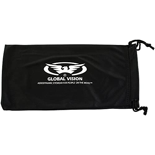 Global Vision 5 Large 4 1/4" x 8 1/2" Black Micro-Fiber Bags for Sunglasses Goggles Cell Phone Carrying Pouch Case Sleeve - Image 2