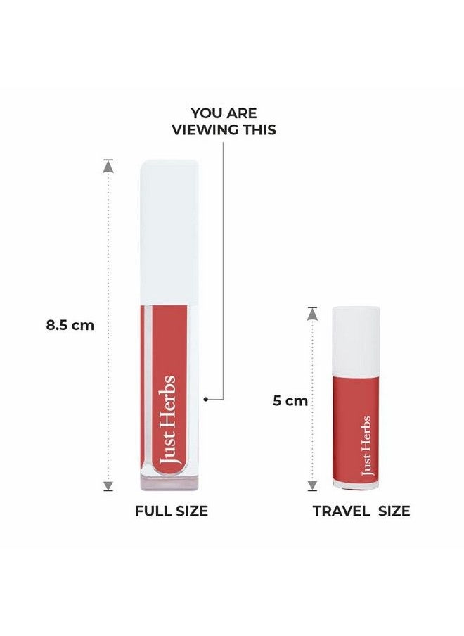 Just Herbs Ayurvedic Creamy Matte Long Lasting Liquid Lipstick Lightweight & Hydrating Lip Colour With Liquorice & Sweet Almond Oil Liquorice Brown 2 Ml  - Image 5