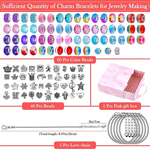 Mckanti 150 Pieces Mixed-Style Jewelry Making Kit, DIY Charm Bracelet & Necklace Craft Set with Beads, Pendants and Chains for Creative Handmade Accessories - Image 3