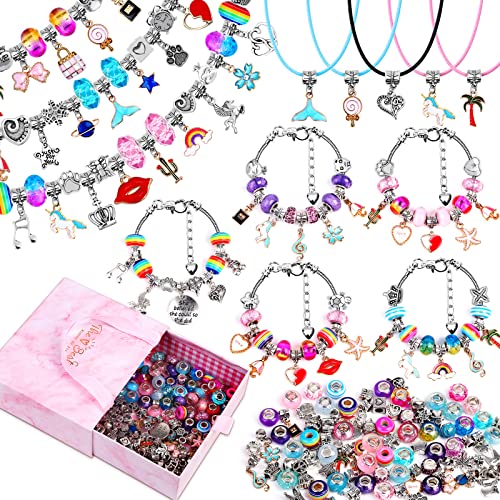 Mckanti 150 Pieces Mixed-Style Jewelry Making Kit, DIY Charm Bracelet & Necklace Craft Set with Beads, Pendants and Chains for Creative Handmade Accessories - Image 1
