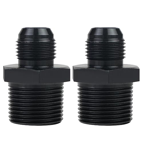 Dexepe 8AN Male Flare to 34 NPT Pipe Fitting Adapter Aluminum Straight Fuel Line Hose Adapter Black Anodized Fuel System Fittings 2PCS - Image 1