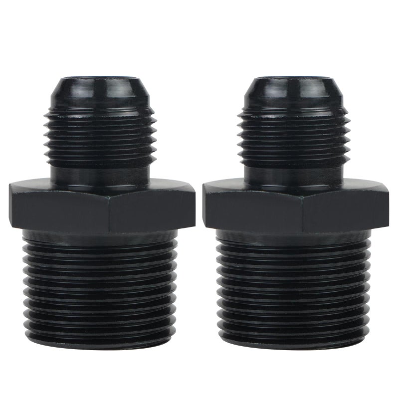 Dexepe 8AN Male Flare to 34 NPT Pipe Fitting Adapter Aluminum Straight Fuel Line Hose Adapter Black Anodized Fuel System Fittings 2PCS - Image 2