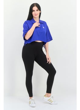 adidas Originals Women Sportswear Fit Short Sleeves Outdoor Polo Shirt, Blue  - Image 4