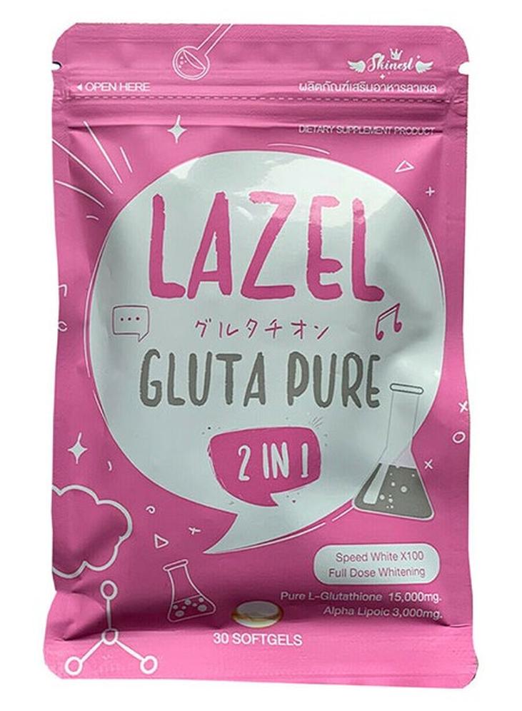 Lazel Gluta Pure 2 في 1 كبسولات هلامية الجلوتاثيون المضادة للشيخوخة